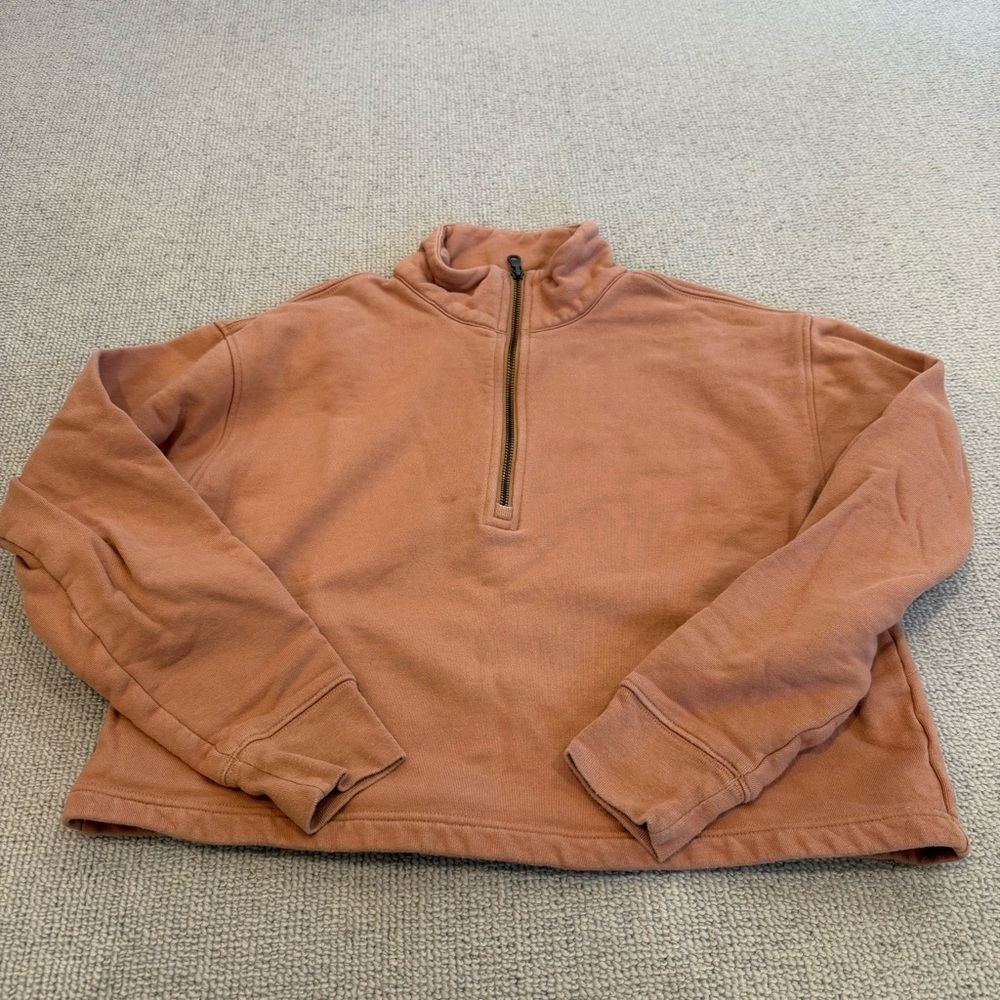 Girlfriend Collective Rust 1/4 zip Sweatshirt